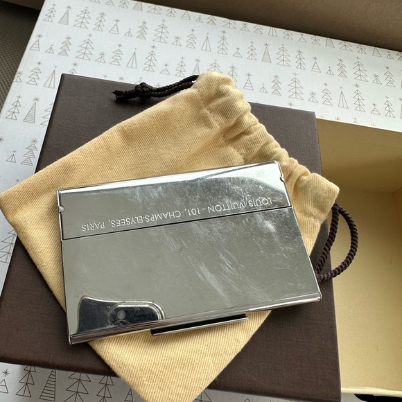 LOUIS VUITTON M65227 Porte Cult Card Case Metal Silver USED - Picture 5 of 10